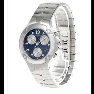 Vintage Movado Sports Edition Chronograph S-Steel Blue Sapphire Watch